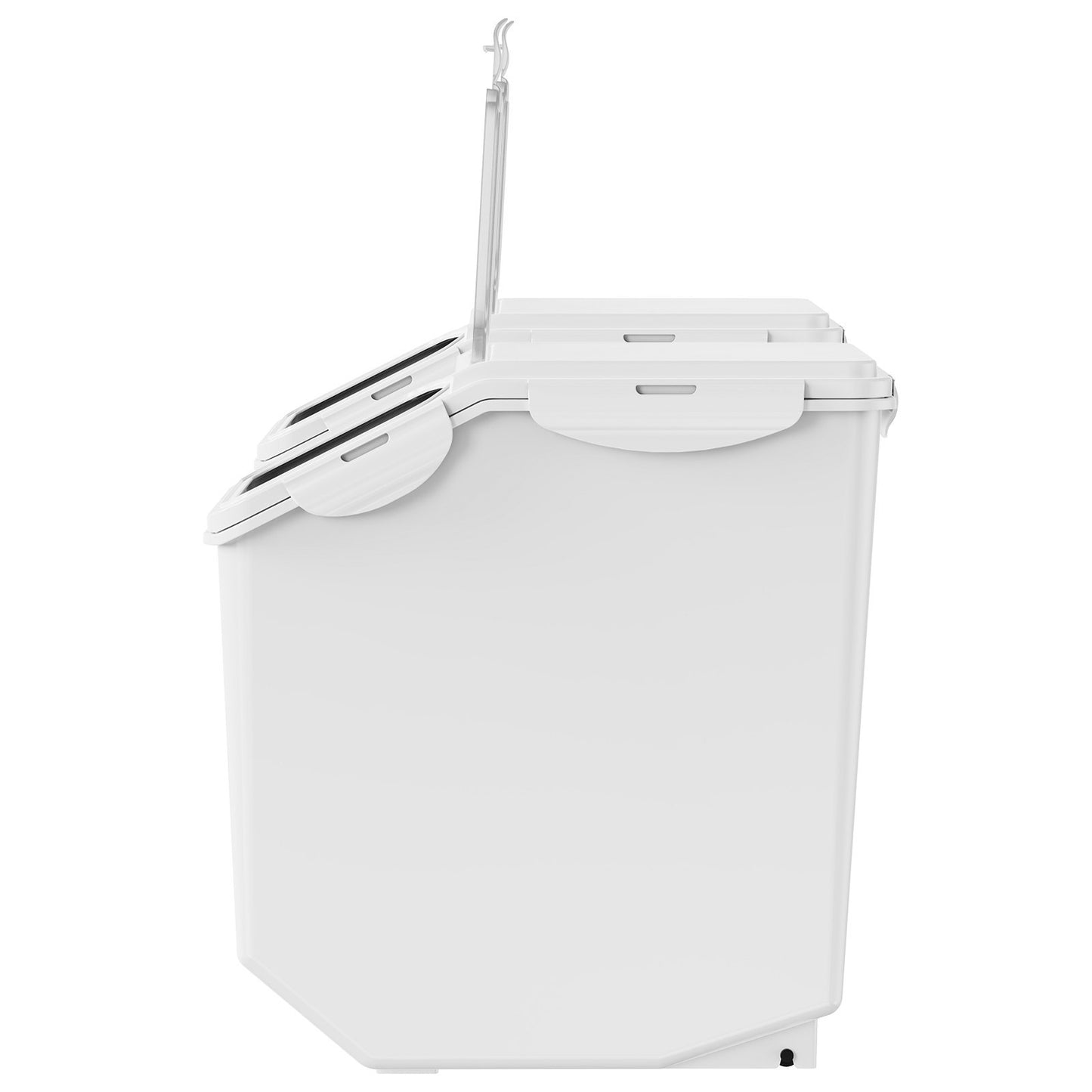Ingredient Storage Bin, 2 X 15L Dispenser Bin With 2 Measuring Cups, Attachable Casters And Airtight Lid, Dog Pet Food Storage Container, PP Material Kitchen Rice Cereal Flour Bin