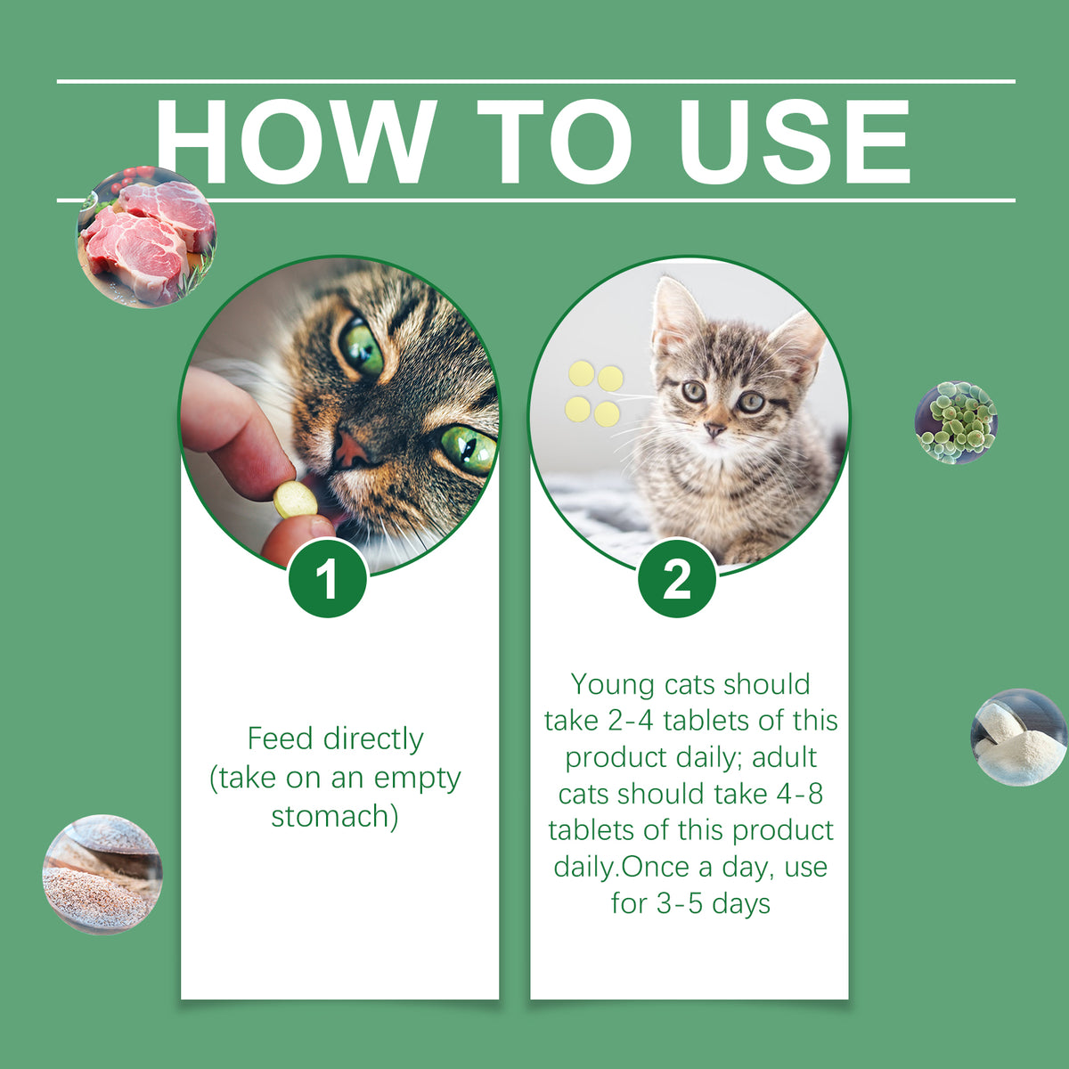 Cat Grass Digestive Tablets for Cats & Dogs