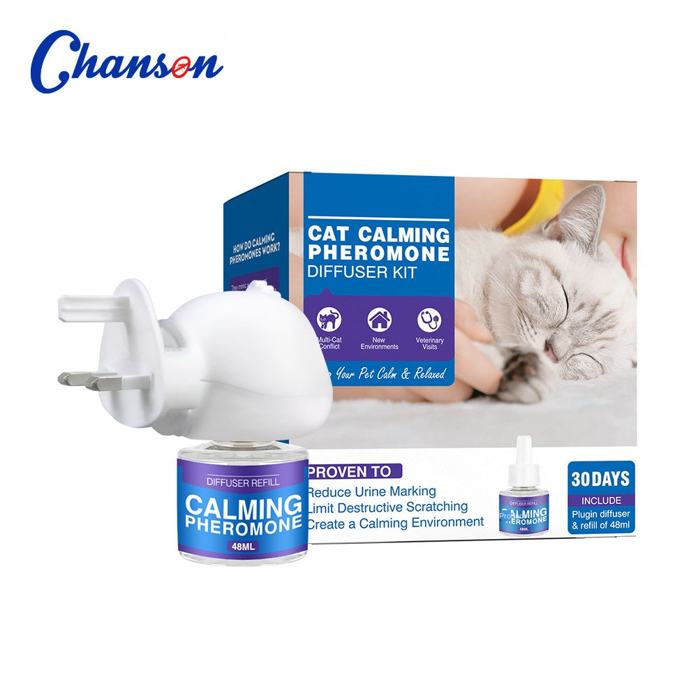 Cat Calming Pheromone Diffuser Kit | Anti-Stress Electric Plug-In Set