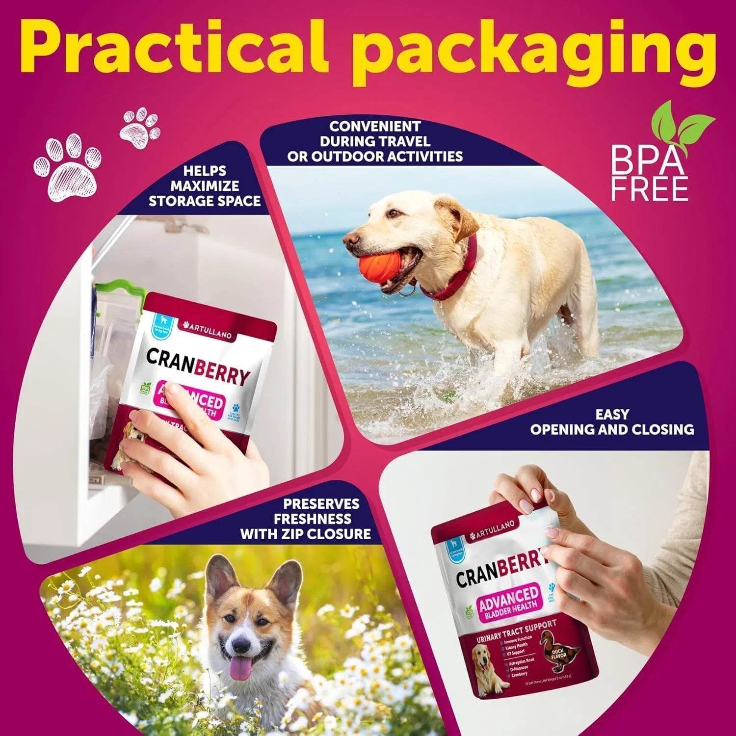 Do Not Sell On Amazon Dog UTI Treatment Cranberry Supplement Bladder Control Urinary Tract Infection Incontinence Pill Bladder Stones UTI Medicine Treats 70 Soft Chews For Kidney Support With Fish Oil - Immense Plus More