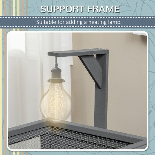 Perch, Shelf, Storage, Reptile Fence With Pallet, Light Support Frame, Grey