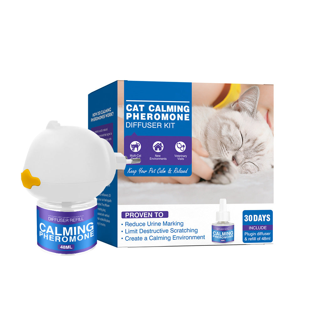 Cat Calming Pheromone Diffuser Kit | Anti-Stress Electric Plug-In Set