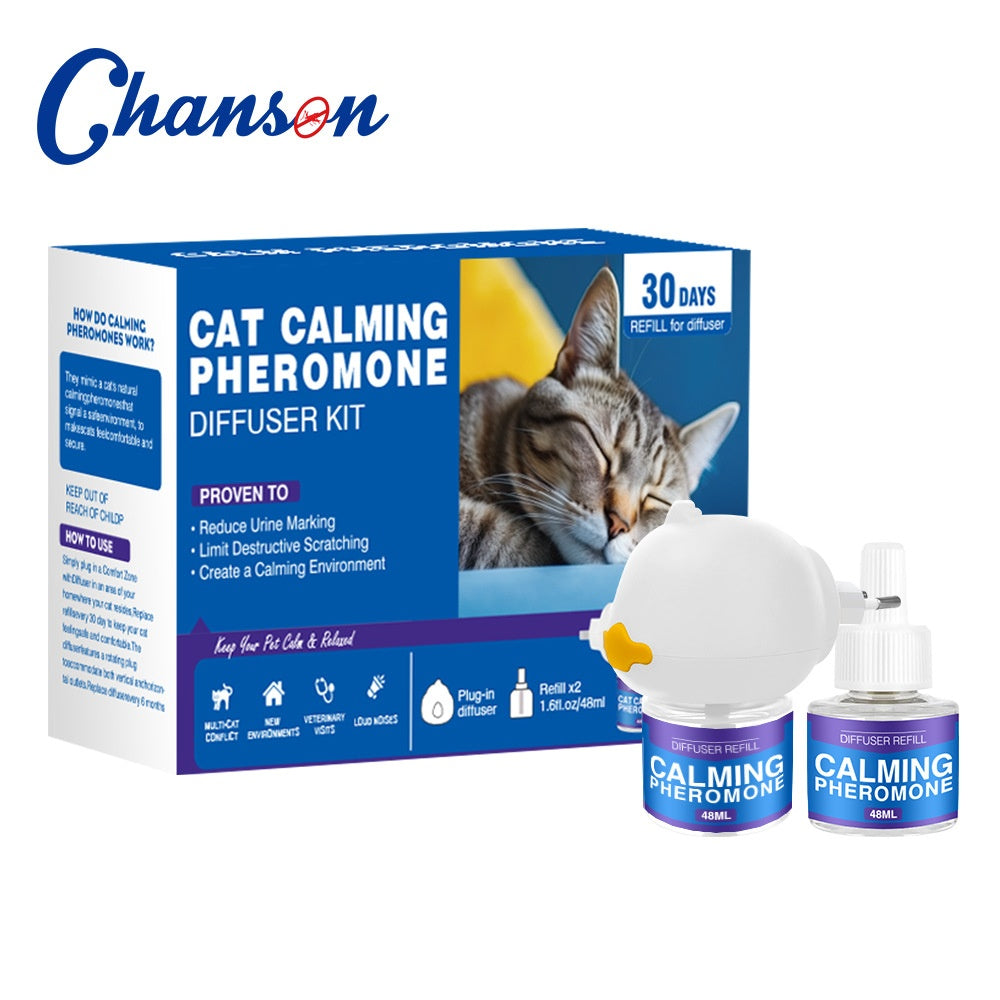 Cat Calming Pheromone Diffuser Kit | Anti-Stress Electric Plug-In Set