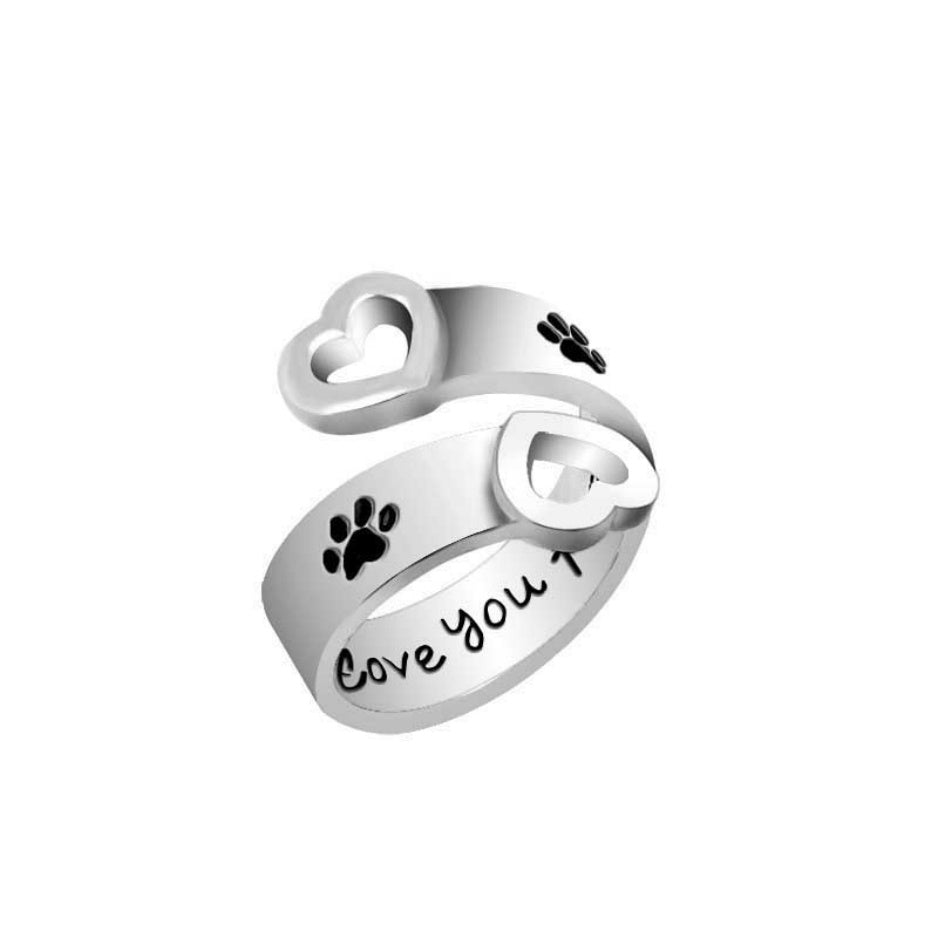 Hollow Love Dog Claw Ring