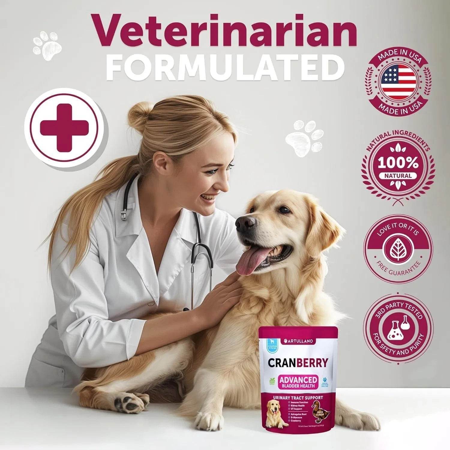 Do Not Sell On Amazon Dog UTI Treatment Cranberry Supplement Bladder Control Urinary Tract Infection Incontinence Pill Bladder Stones UTI Medicine Treats 70 Soft Chews For Kidney Support With Fish Oil - Immense Plus More