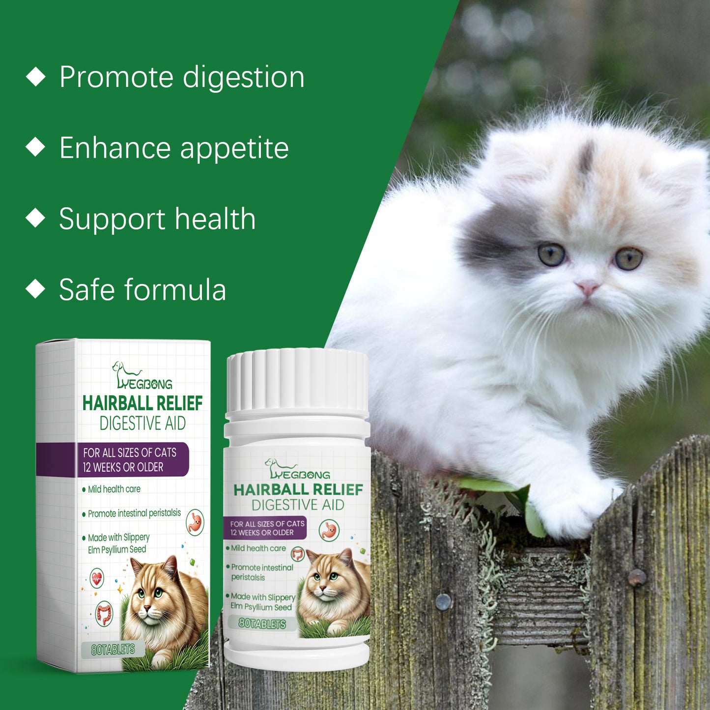 Cat Grass Digestive Tablets for Cats & Dogs