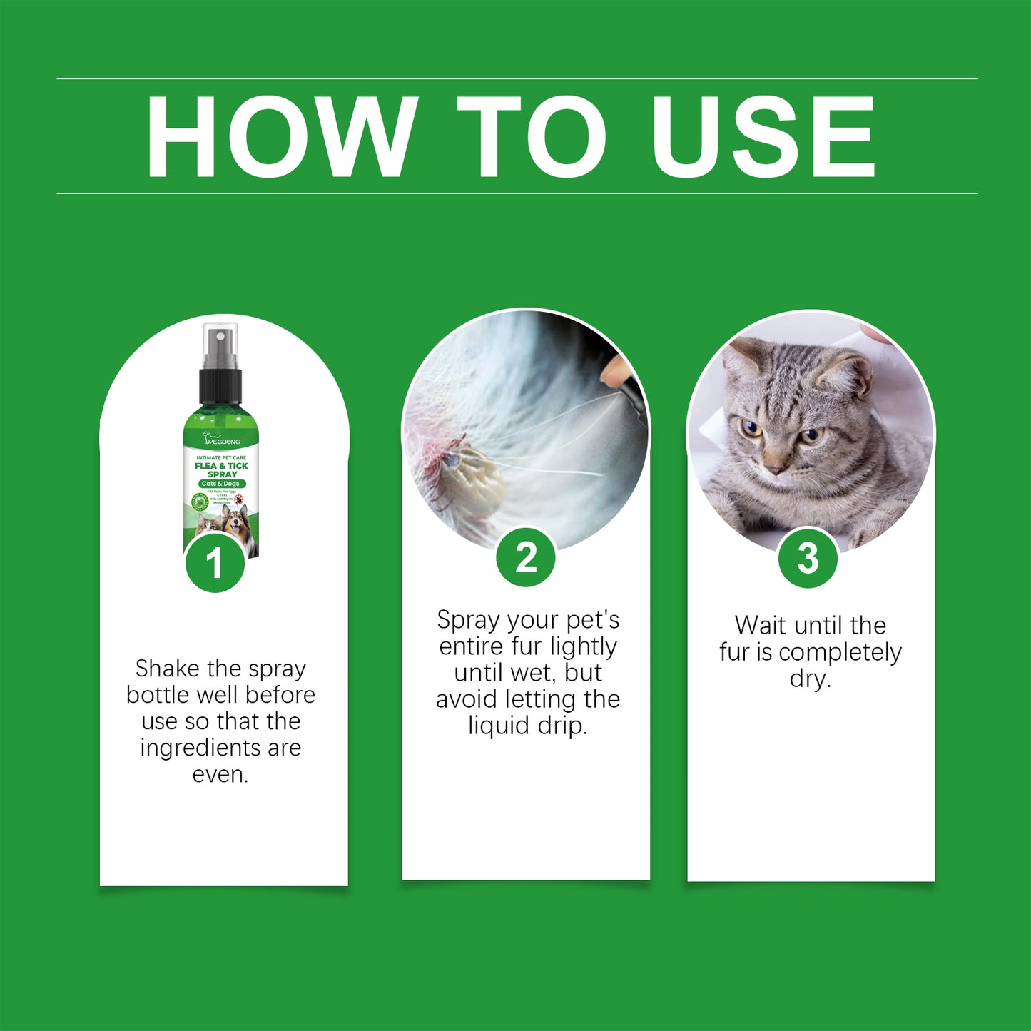 Pet Insect Repellent Spray for Dogs & Cats | Kills Fleas, Mites & Lice
