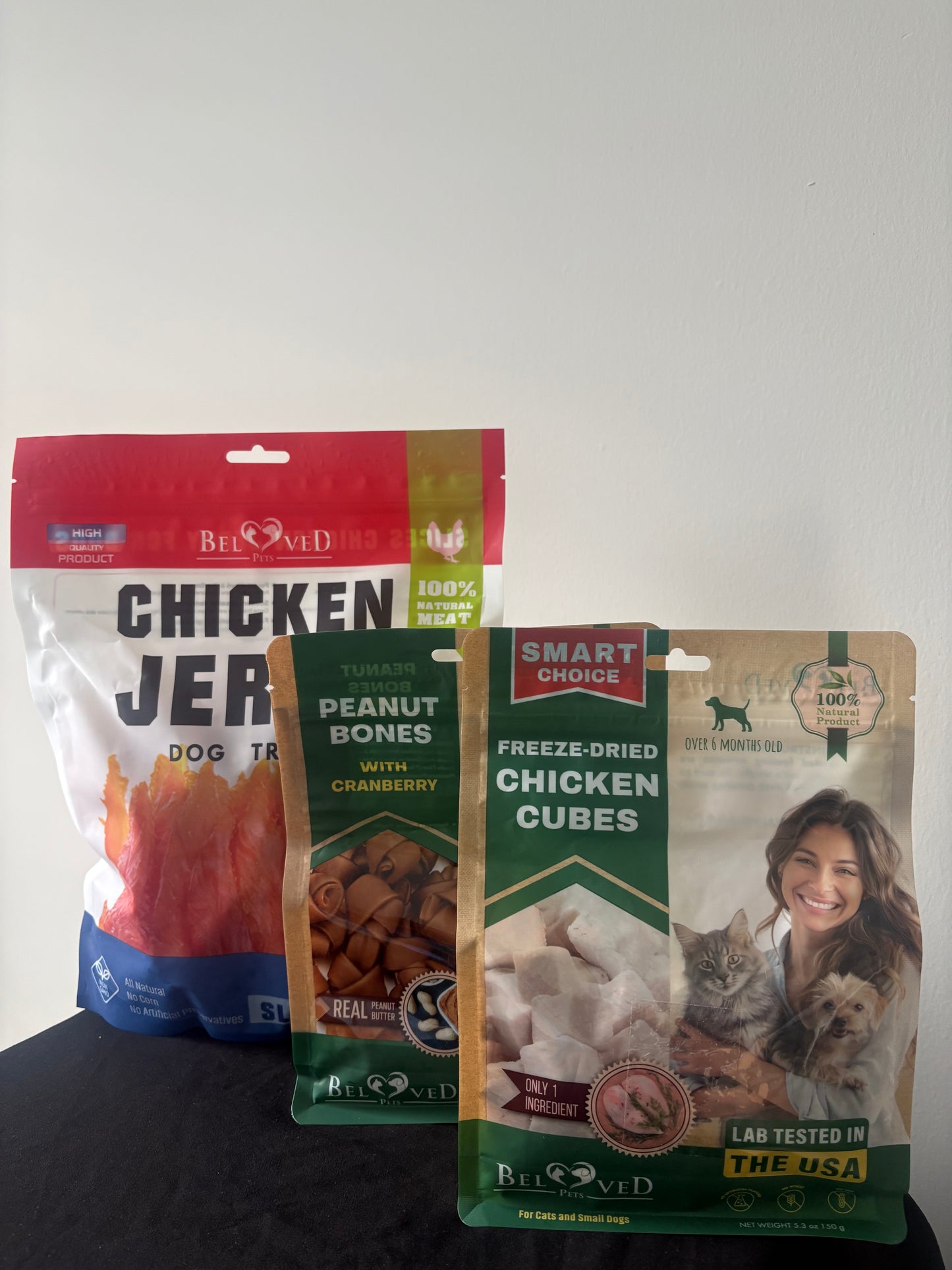 Beloved Bundle Pack | Chicken Jerky, Peanut Bones & Freeze-Dried Cubes